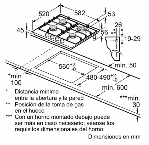 Anafe a gas PGH6B5B90 - Bosch