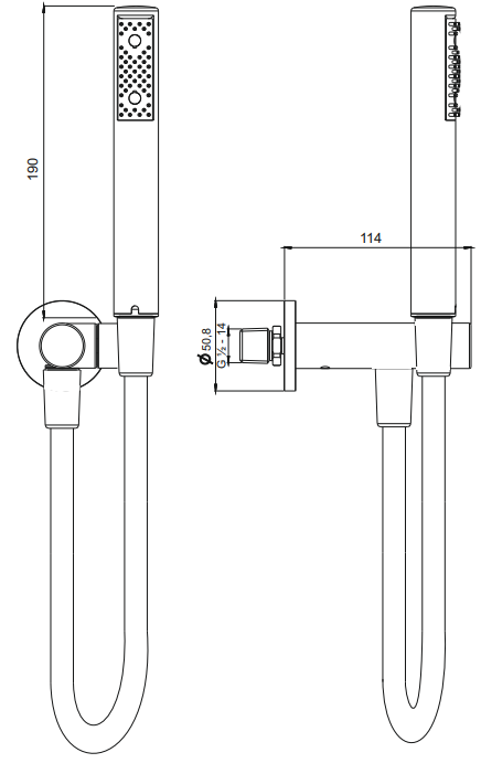 Ducha manual de pared FR131/J2- Novum