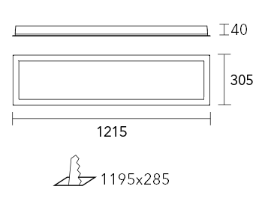 Empotrable Backlight 1215x305mm - Lucciola