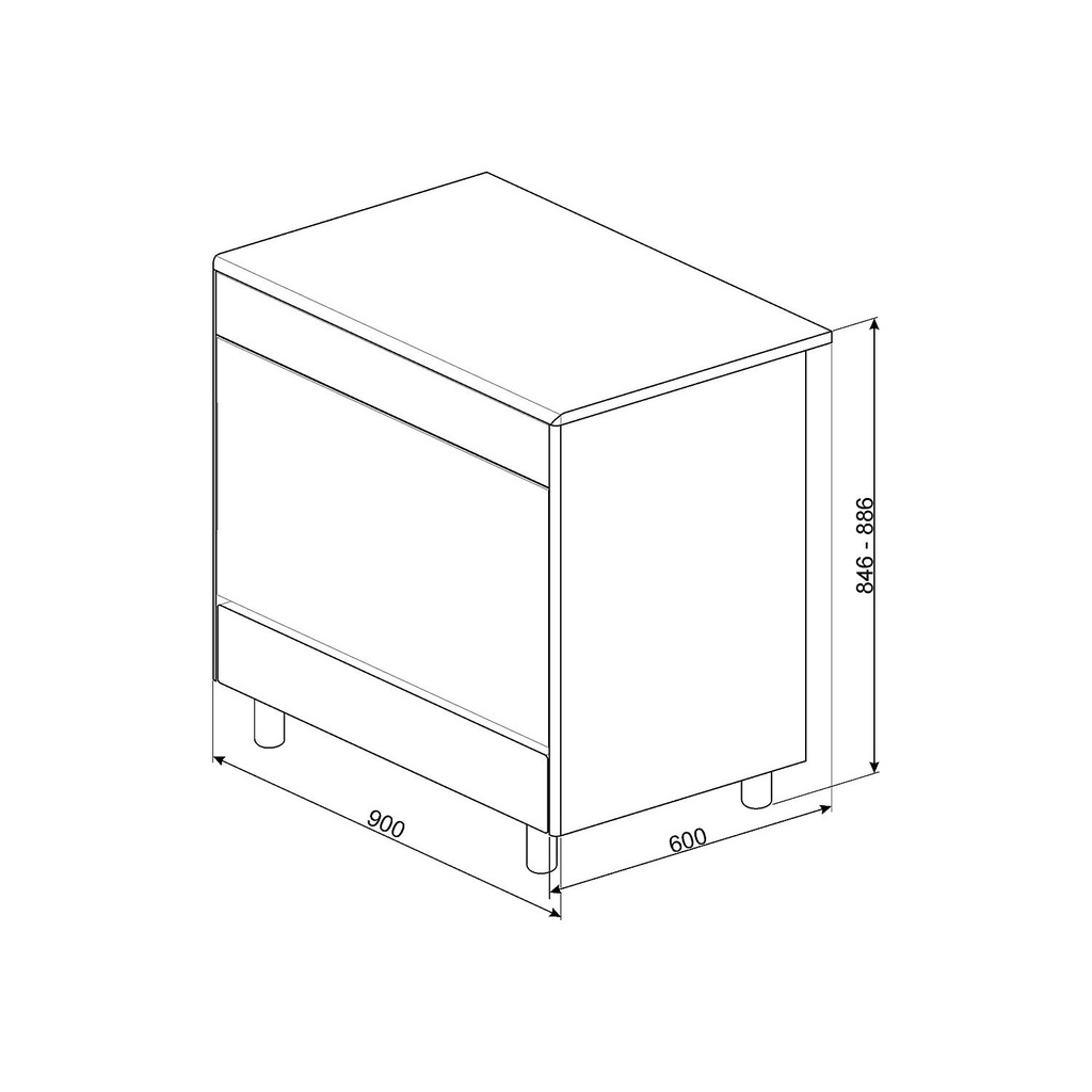 Cocina SMEG Mixta 90 cm SX91M9-AR