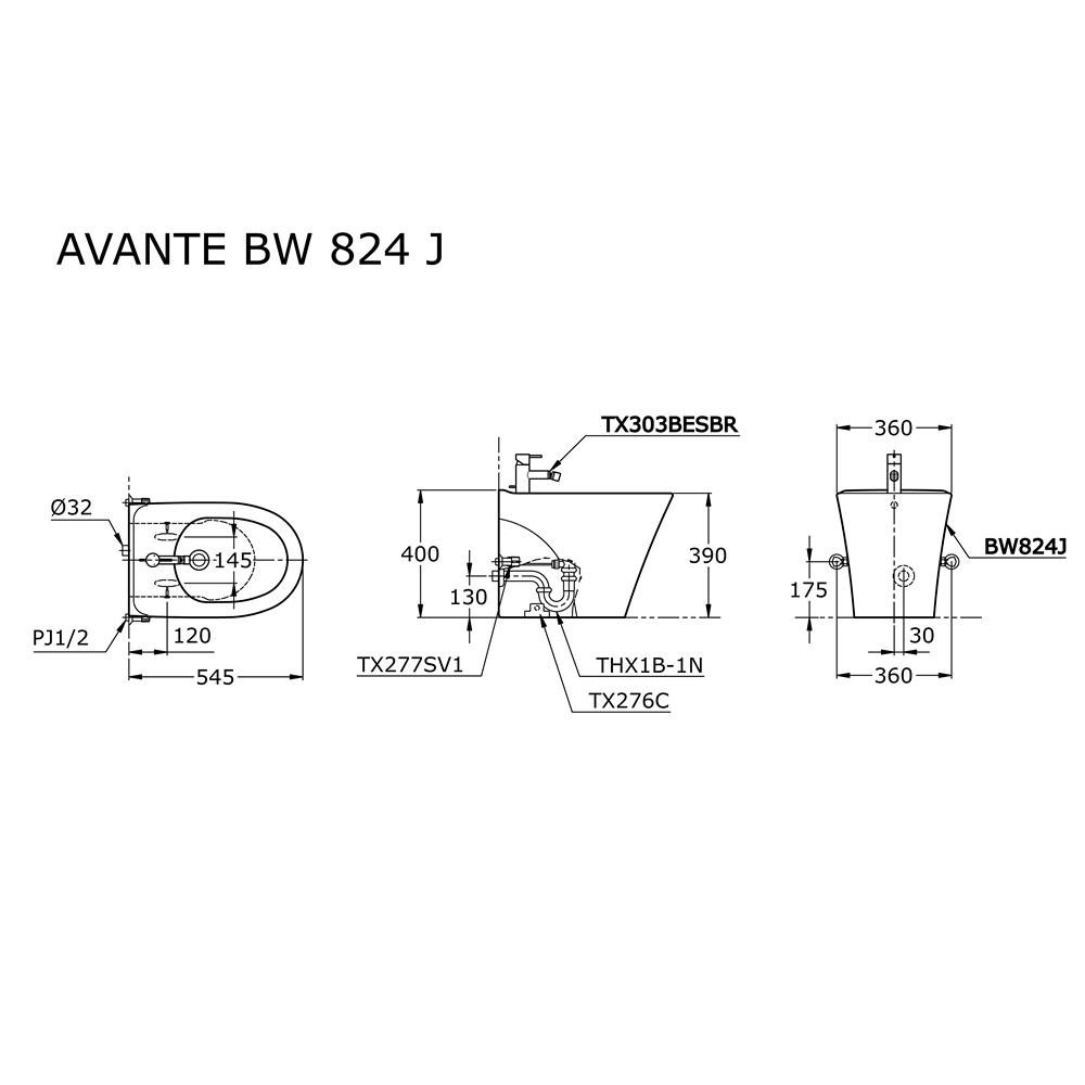 Bidet de apoyar europeo Avante - TOTO