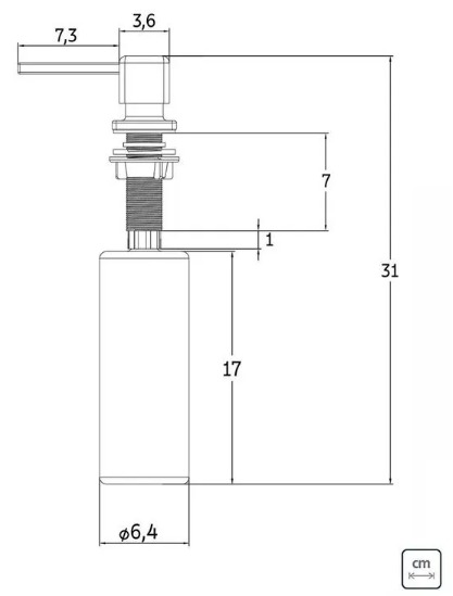 Dispenser de Jabón Tramontina Cuadrado en Acero Inoxidable con Recipiente de Plástico 500 ml