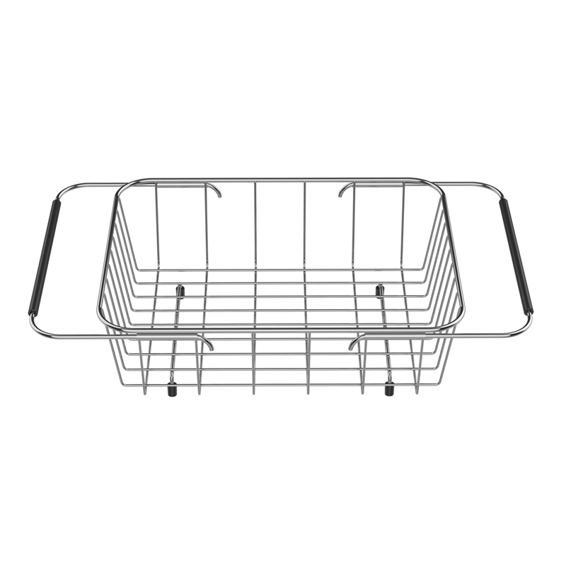 Cesto escurridor Rectangular Tramontina de Acero Inox con Asa Regulable para Bacha