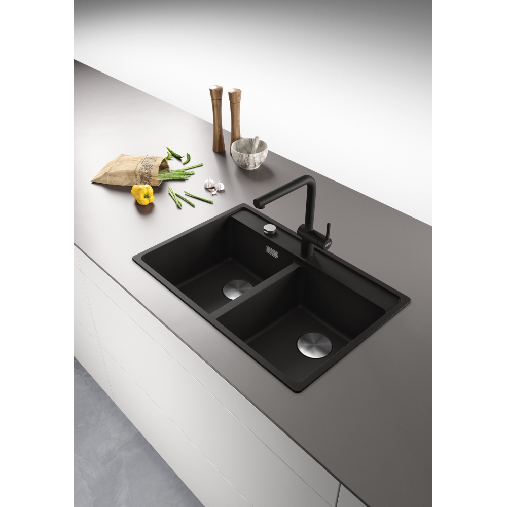 MARIS MRG 620-35-35TL BLACK MATT FRAGRANITE - FRANKE