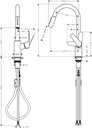 Hansgrohe Focus M41 Mezclador monomando de cocina 240 con ducha extraíble, 2jet codigo 31815000