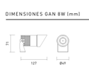 GAN - Spot Estanco Orientable 127x71 220v 8w