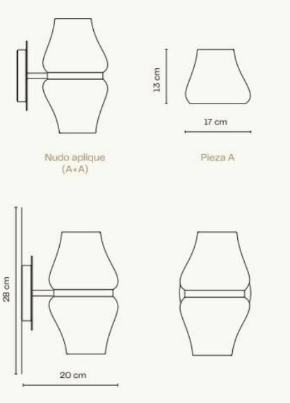 Lampara Nudo Colgante Aplique