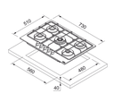 Anafe 5 hornallas SMART FHSM 755 4G DC XS C - FRANKE
