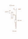 Cavia Aplique de Pared brazo corto con cable - IMDI
