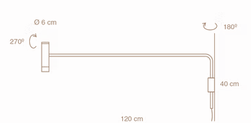 Cavia Aplique de Pared brazo largo con cable - IMDI (copia)
