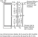 Heladera Integrable Panelable 60 cm Puerta Deslizante 177.2 x 54.1 cm Cíclica Low Frost - BOSCH