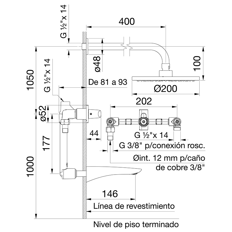 Juego p/Bañera y Ducha Epuyén - FV