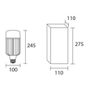 Lampara serie T carcaza aluminio alta potencia 45w a 105w