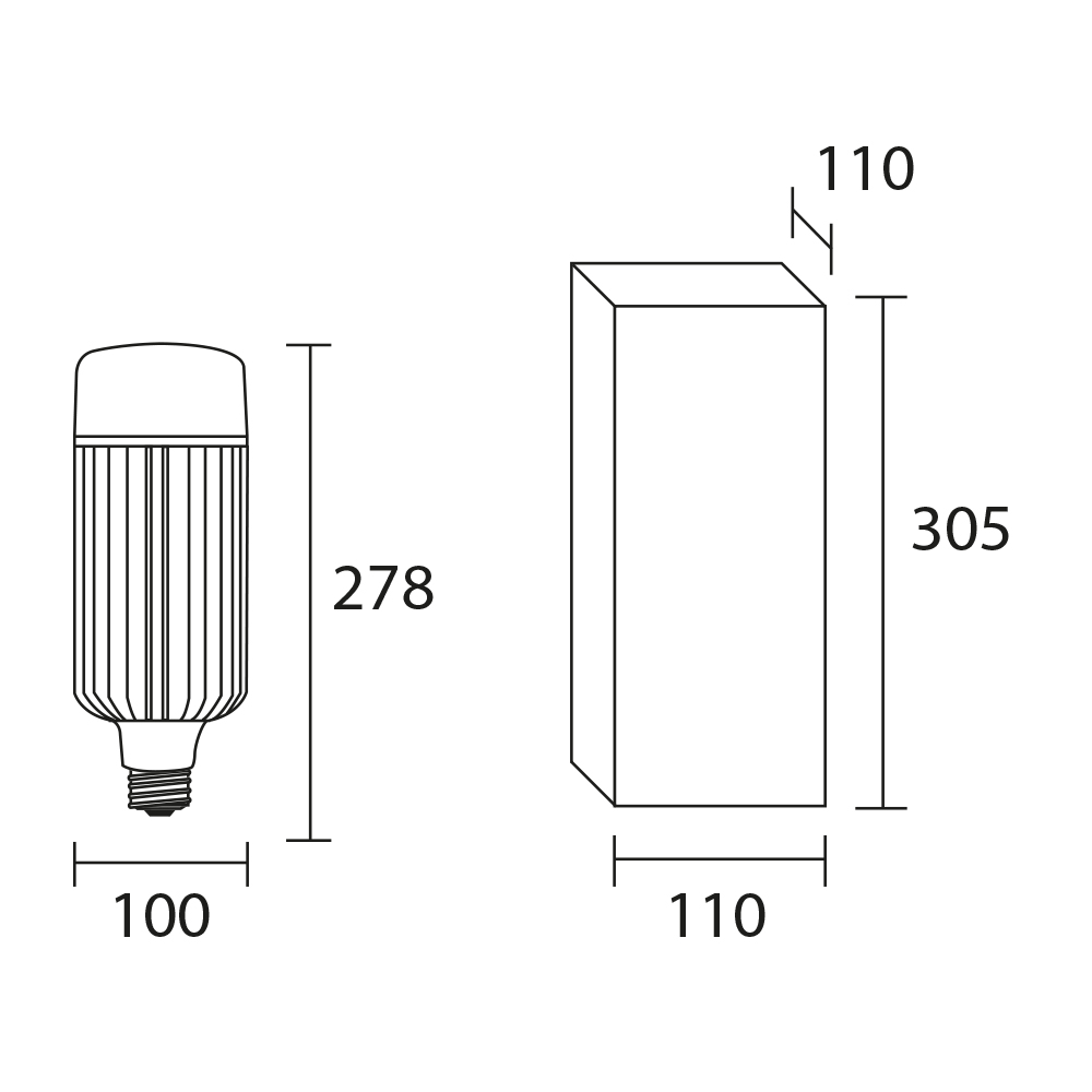 Lampara serie T carcaza aluminio alta potencia 45w a 105w