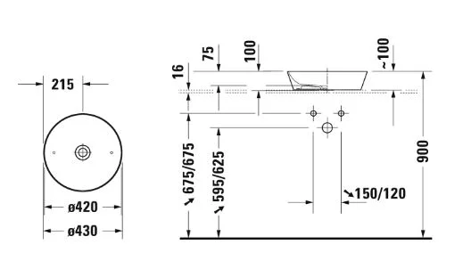 Bacha Sobre encimera Oval - Duravit