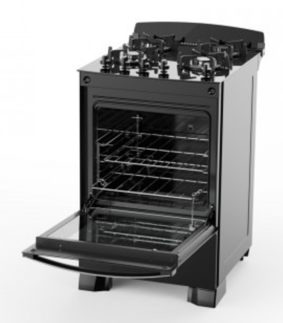 [94CCM056N] Cocina Multigas de Vidrio Templado Negra Atma